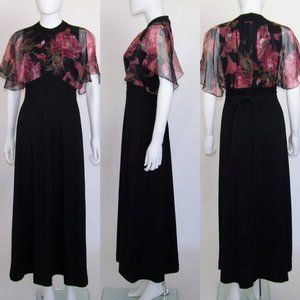 WOMEN'S '70s VINTAGE ANGEL SLEEVE DRESS | SMALL